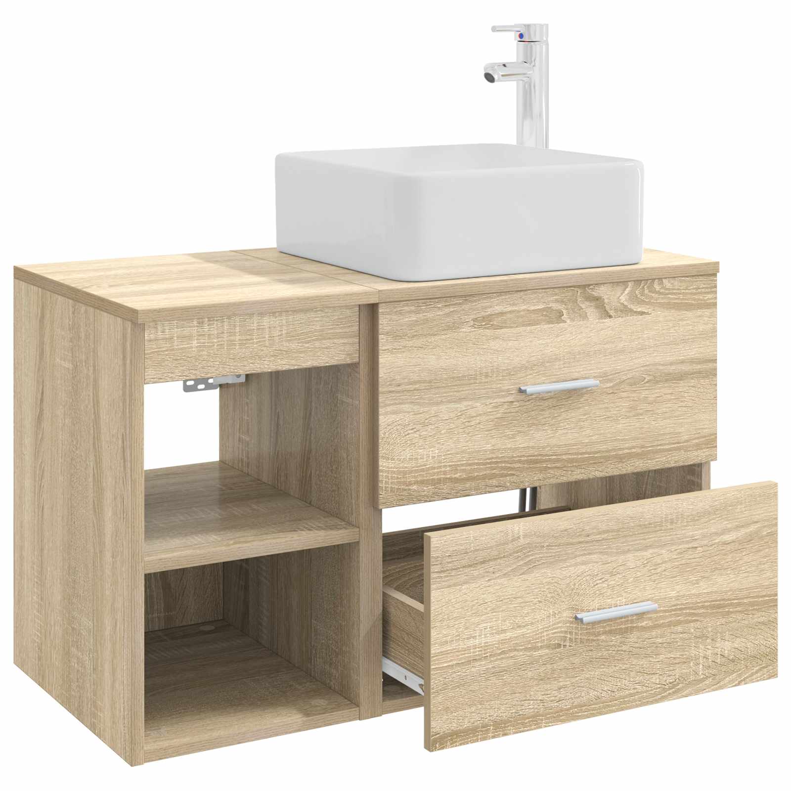 Vonios baldų rinkinys 2 pcs Sonoma ąžuolas Apdirbta mediena