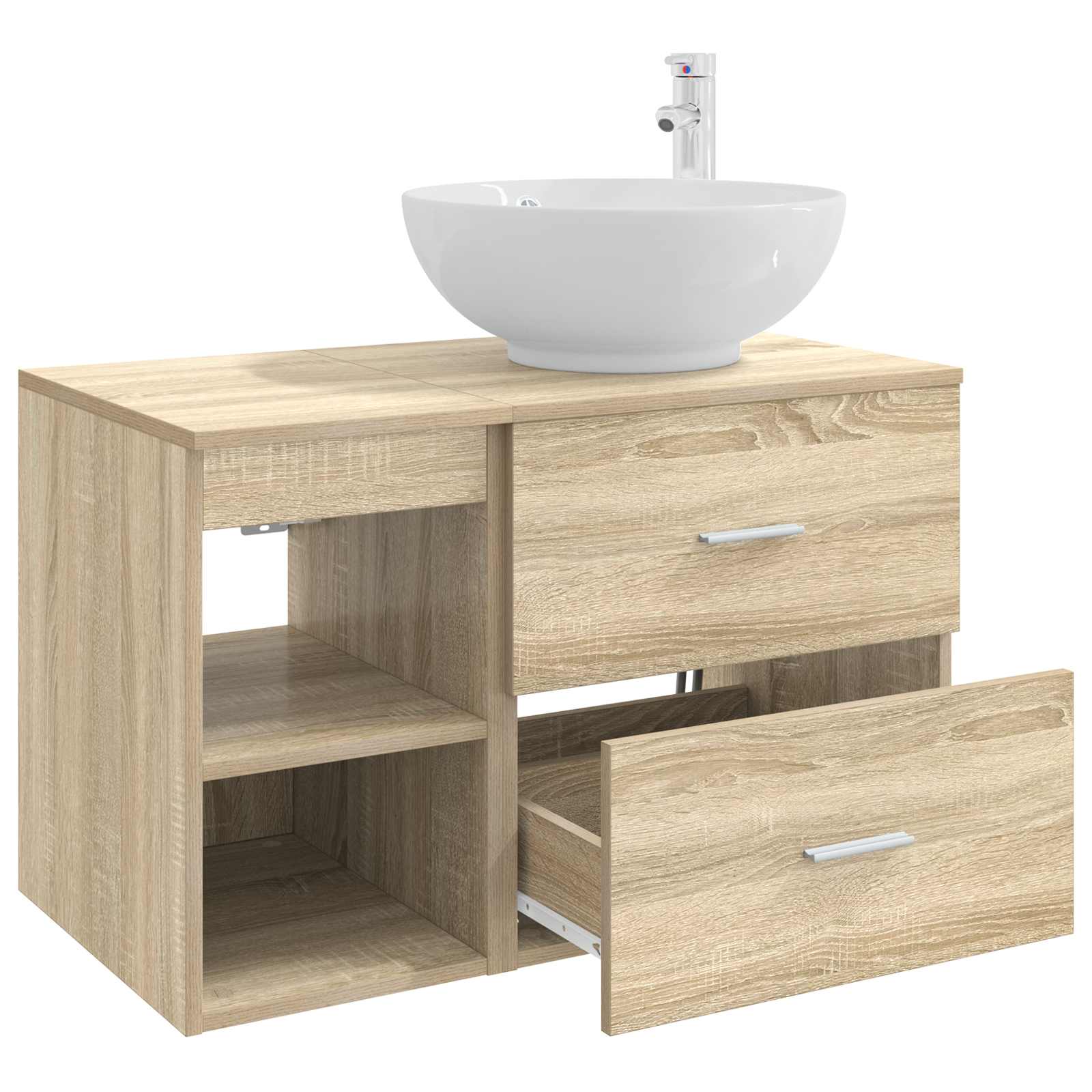 Vonios baldų rinkinys 2 pcs Sonoma ąžuolas Apdirbta mediena