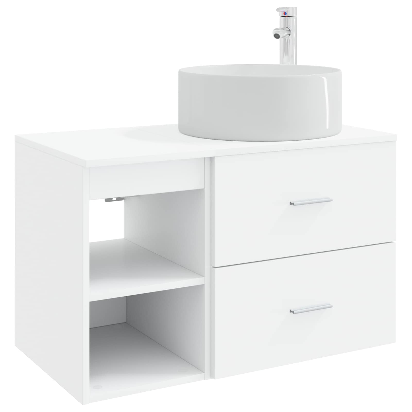 Vonios baldų rinkinys 2 pcs Balta Apdirbta mediena
