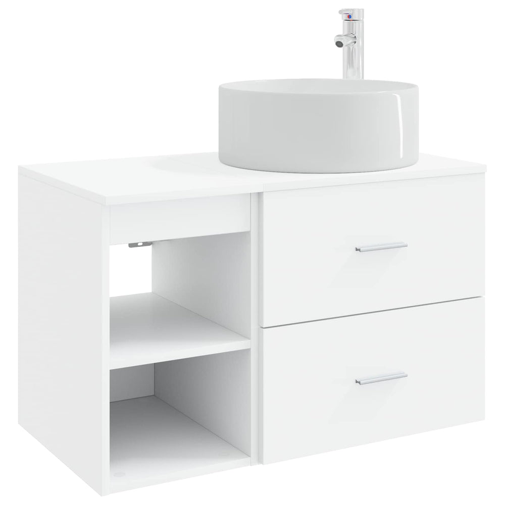 Vonios baldų rinkinys 2 pcs Balta Apdirbta mediena