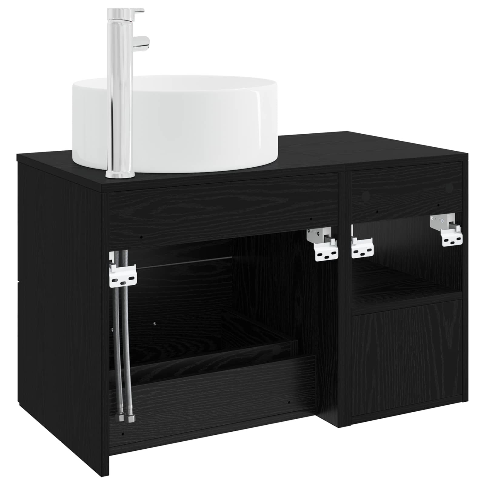 Vonios baldų rinkinys 2 pcs Juodojo ąžuolo Apdirbta mediena