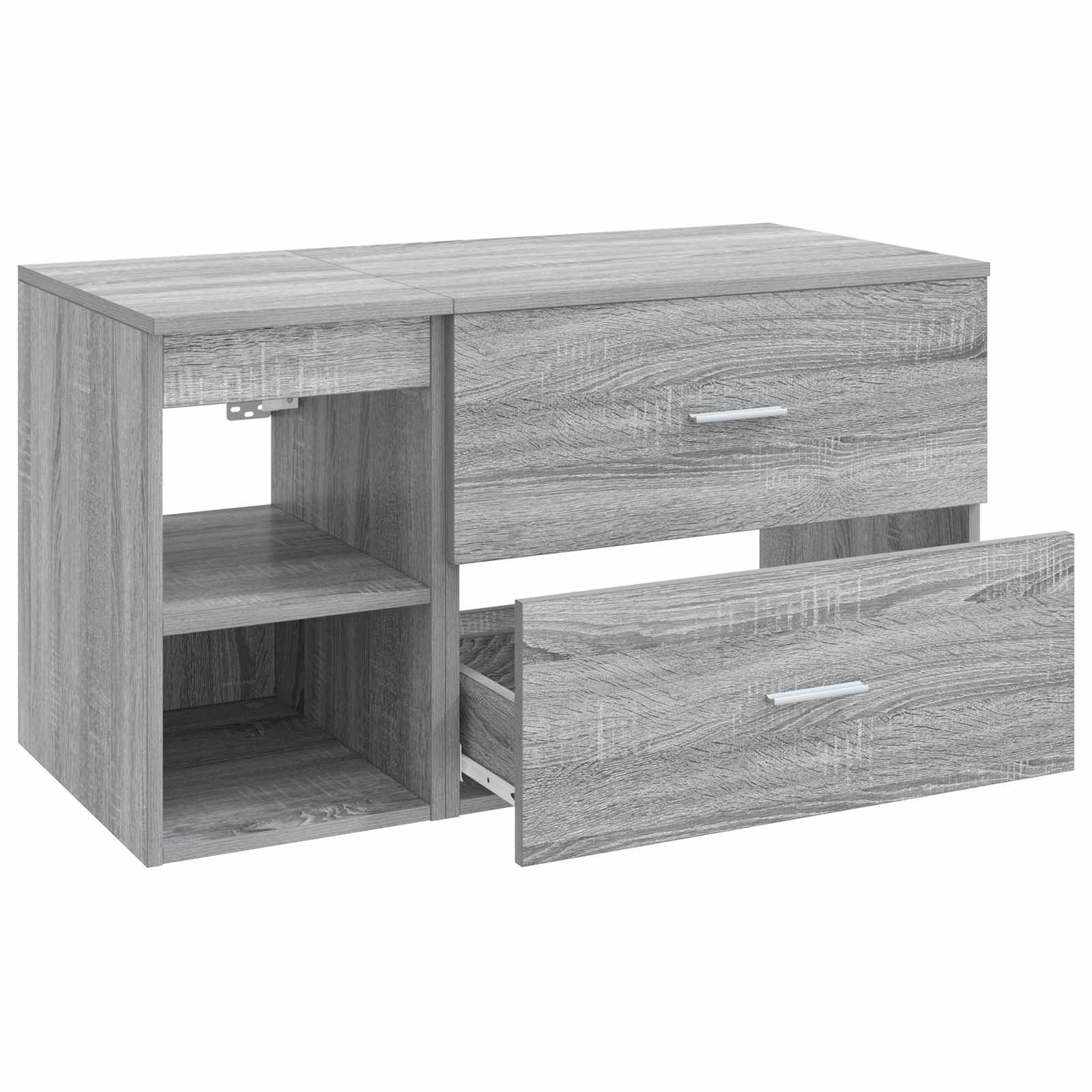 Vonios baldų rinkinys 2 pcs Pilka Sonoma Apdirbta mediena