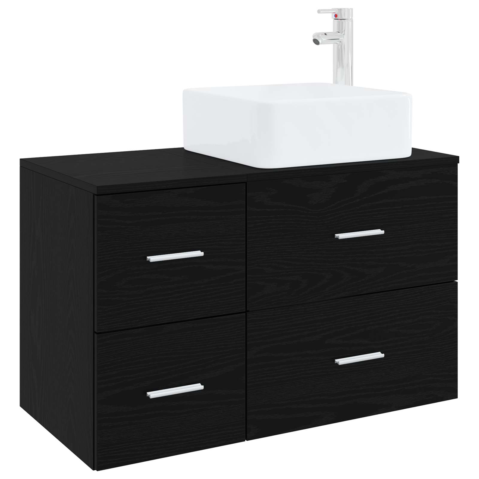 Vonios baldų rinkinys 2 pcs Juodojo ąžuolo Apdirbta mediena