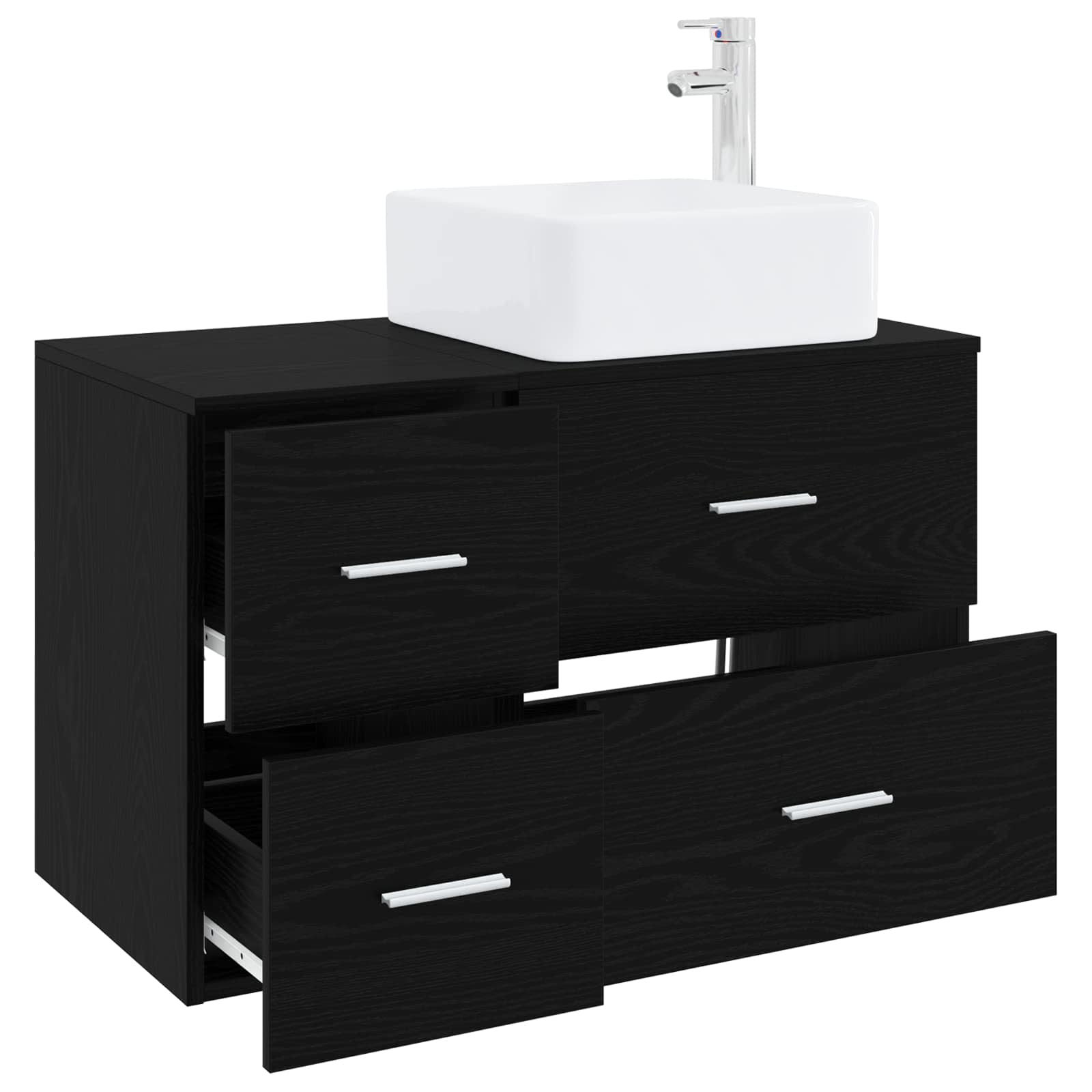 Vonios baldų rinkinys 2 pcs Juodojo ąžuolo Apdirbta mediena