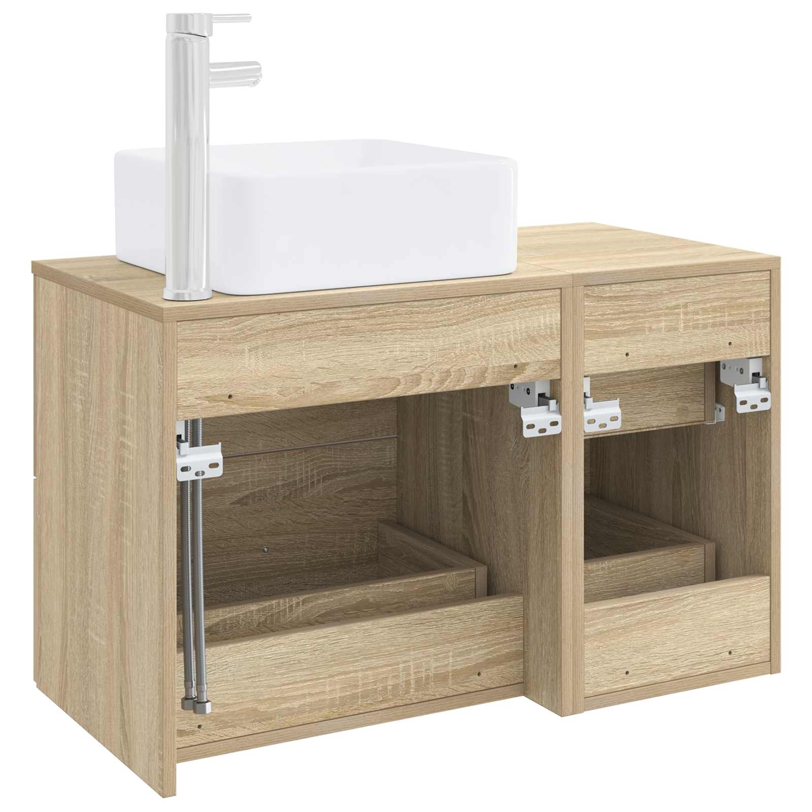 Vonios baldų rinkinys 2 pcs Sonoma ąžuolas Apdirbta mediena