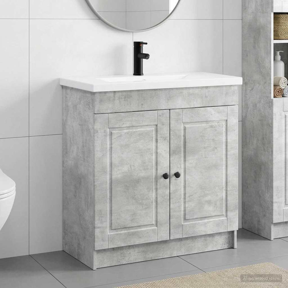 Vonios baldų rinkinys Betono pilka 56 x 37,5 x 81 cm