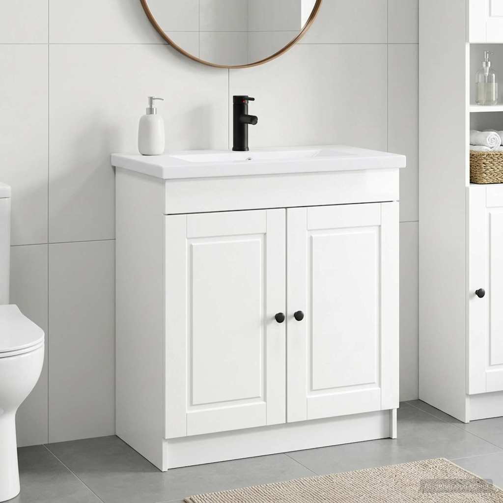 Vonios baldų rinkinys Itin blizgi balta 56 x 37,5 x 81 cm