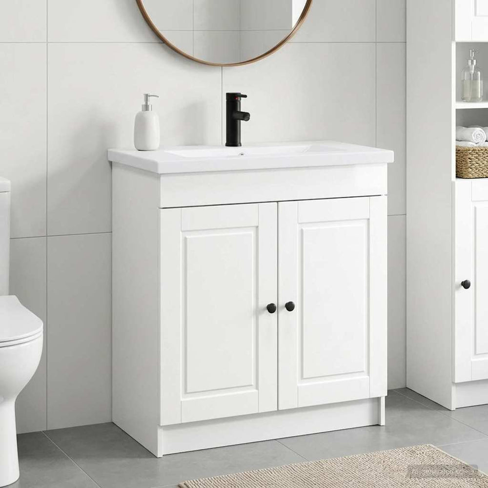 Vonios baldų rinkinys Itin blizgi balta 56 x 37,5 x 81 cm
