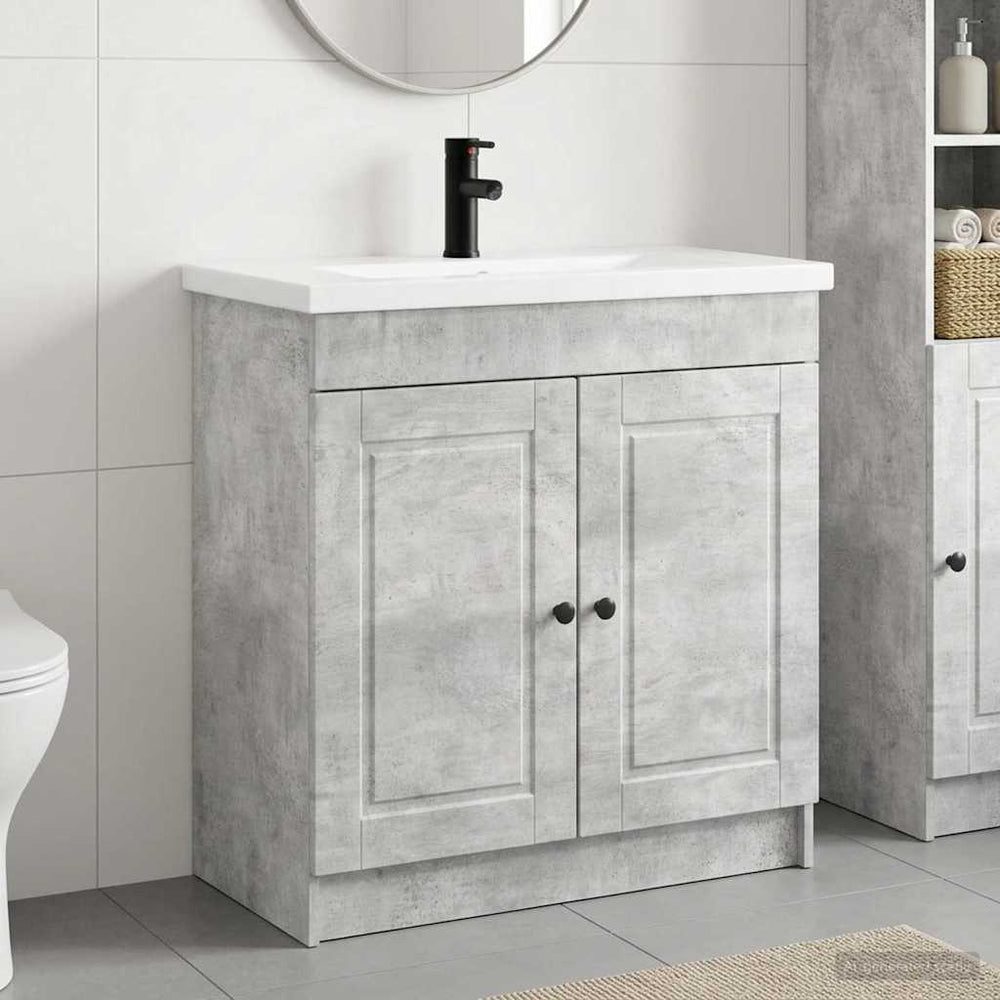 Vonios baldų rinkinys Betono pilka 78,5 x 37,5 x 81 cm