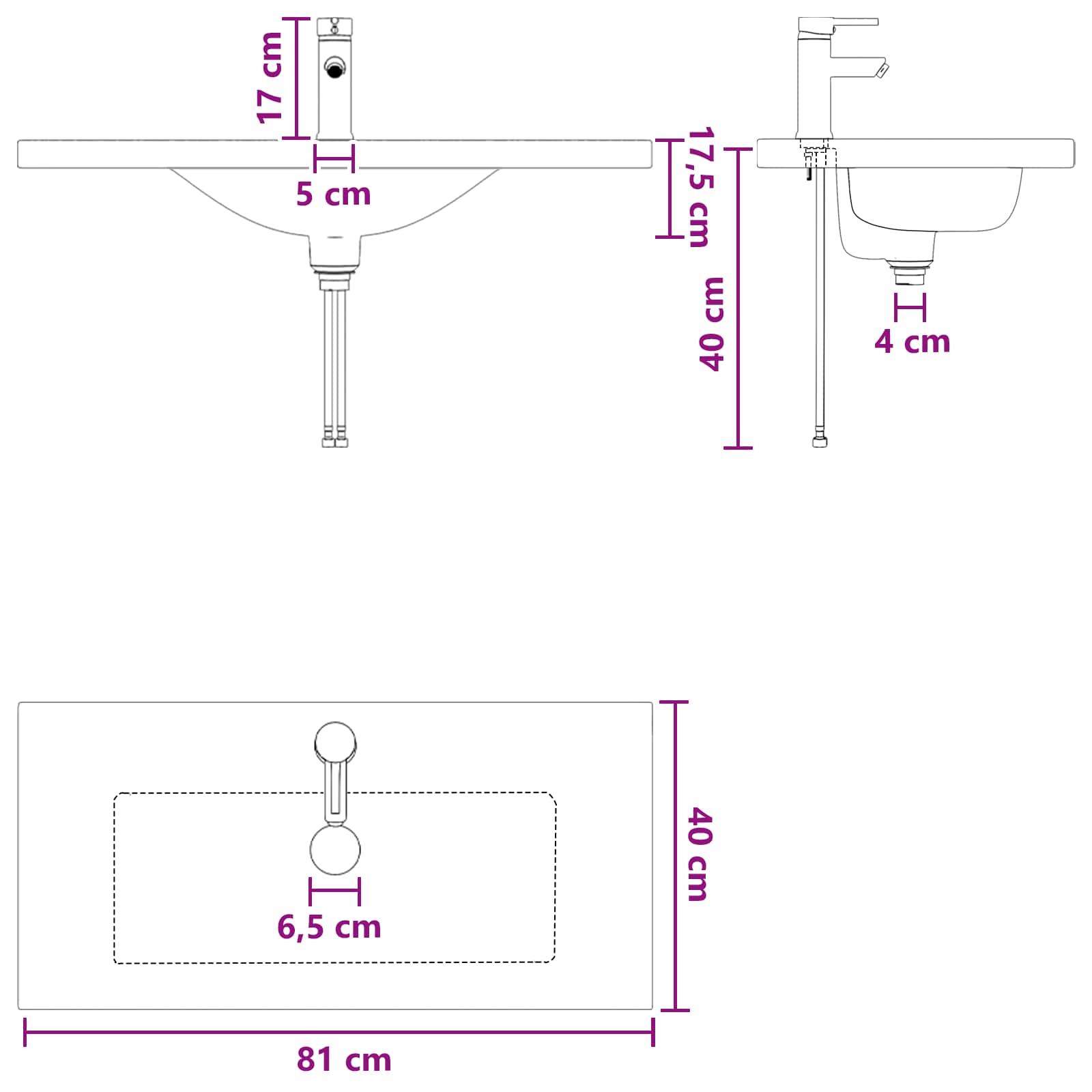 Vonios baldų rinkinys Betono pilka 78,5 x 37,5 x 81 cm