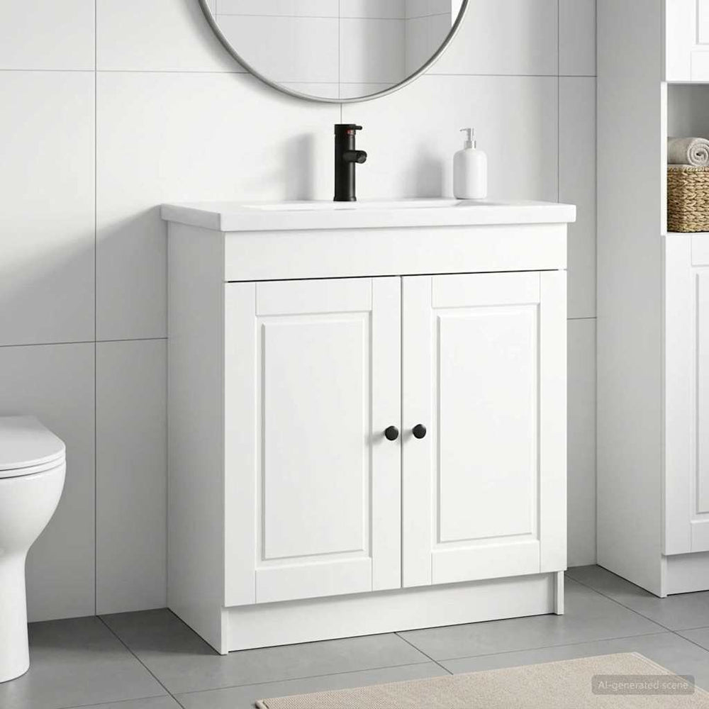 Vonios baldų rinkinys Itin blizgi balta 78,5 x 37,5 x 81 cm