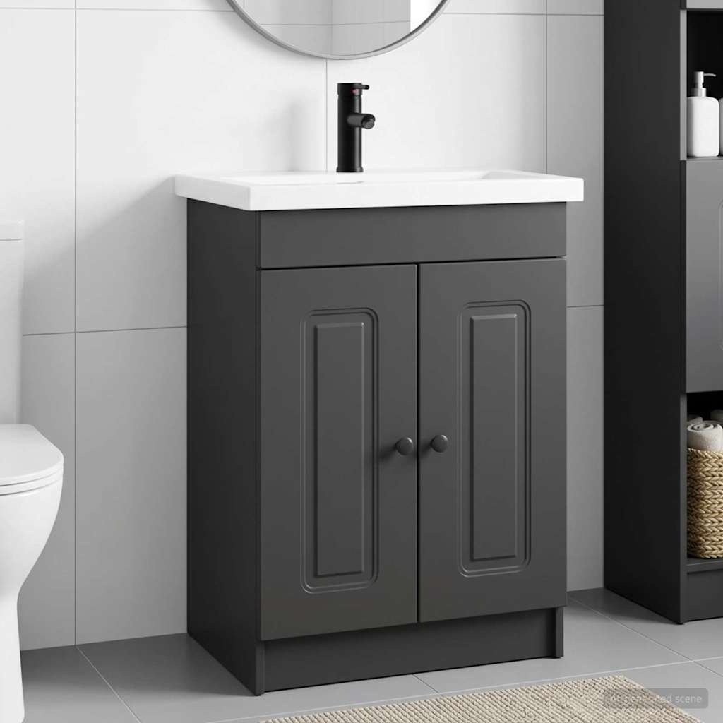Vonios baldų rinkinys Juoda 78,5 x 37,5 x 81 cm