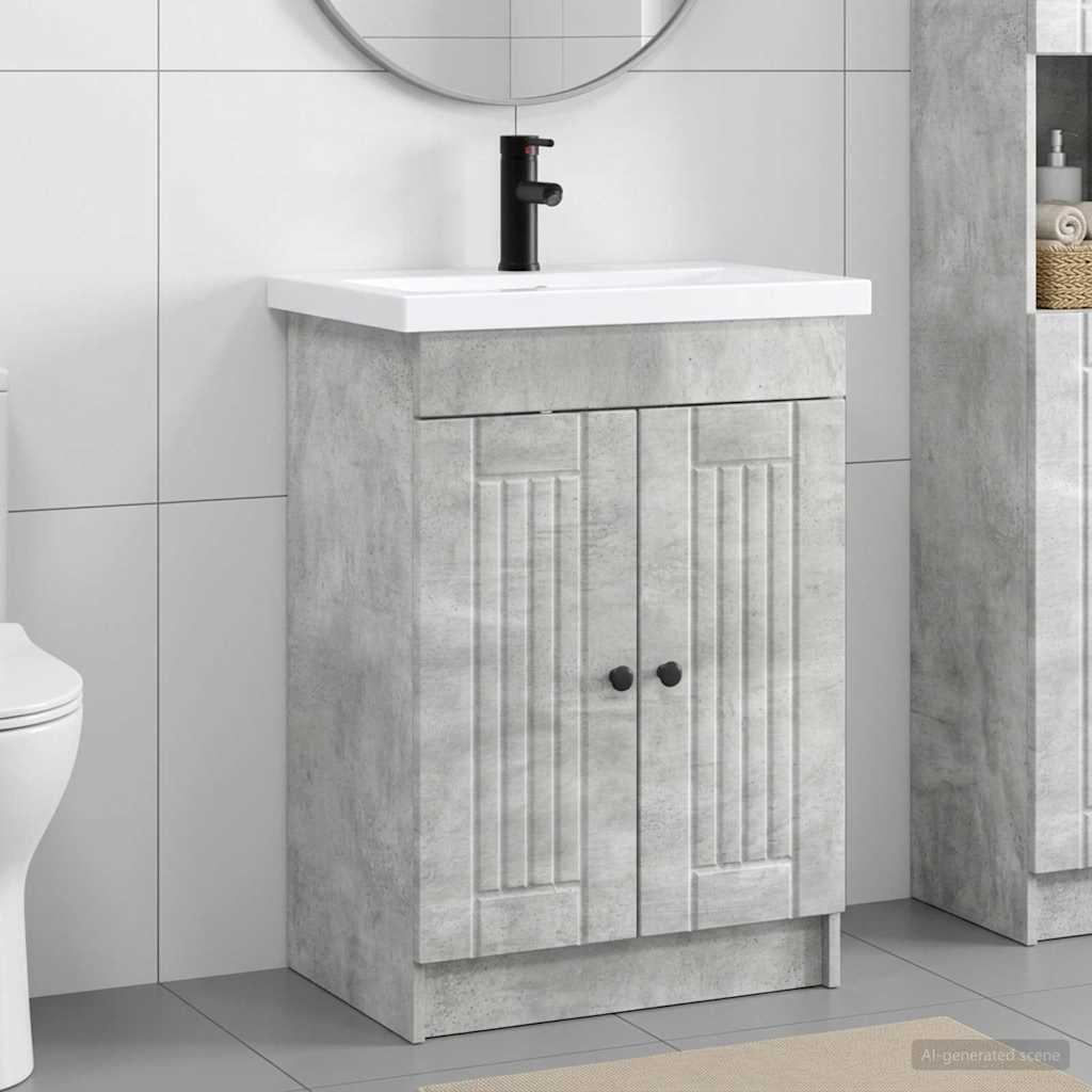 Vonios baldų rinkinys Betono pilka 56 x 37,5 x 81 cm