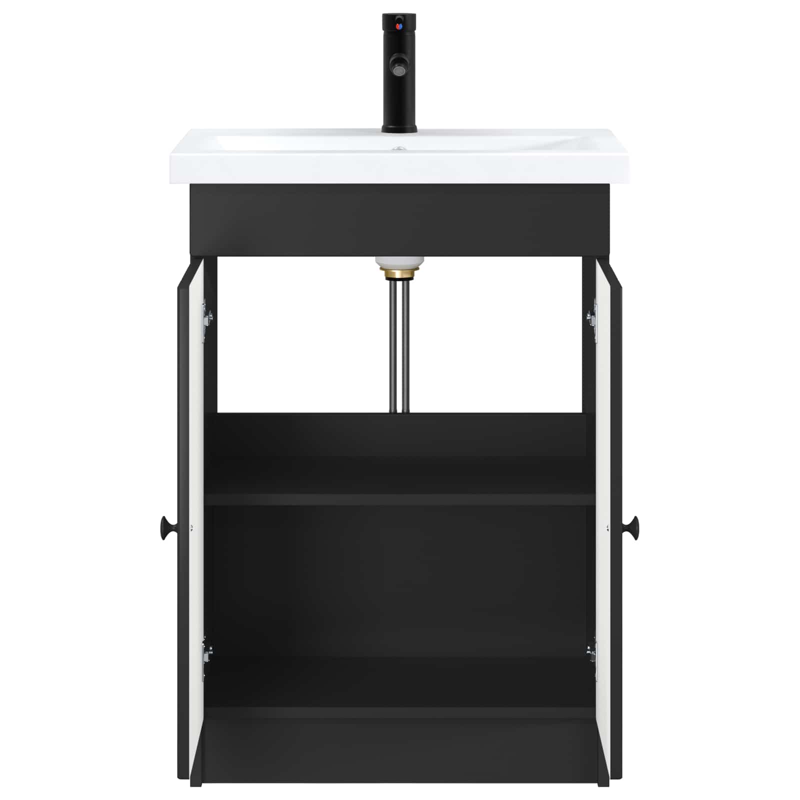 Vonios baldų rinkinys Juoda 78,5 x 37,5 x 81 cm