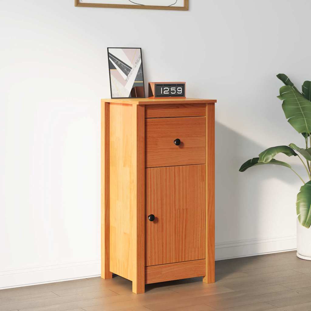 Shoe cabinet Waxed brown 39 x 34.5 x 80 cm Solid pine wood