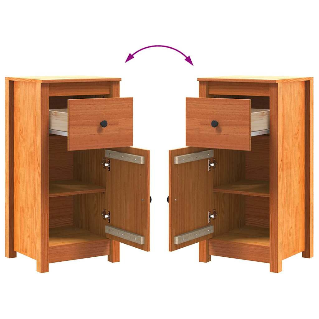 Shoe cabinet Waxed brown 39 x 34.5 x 80 cm Solid pine wood