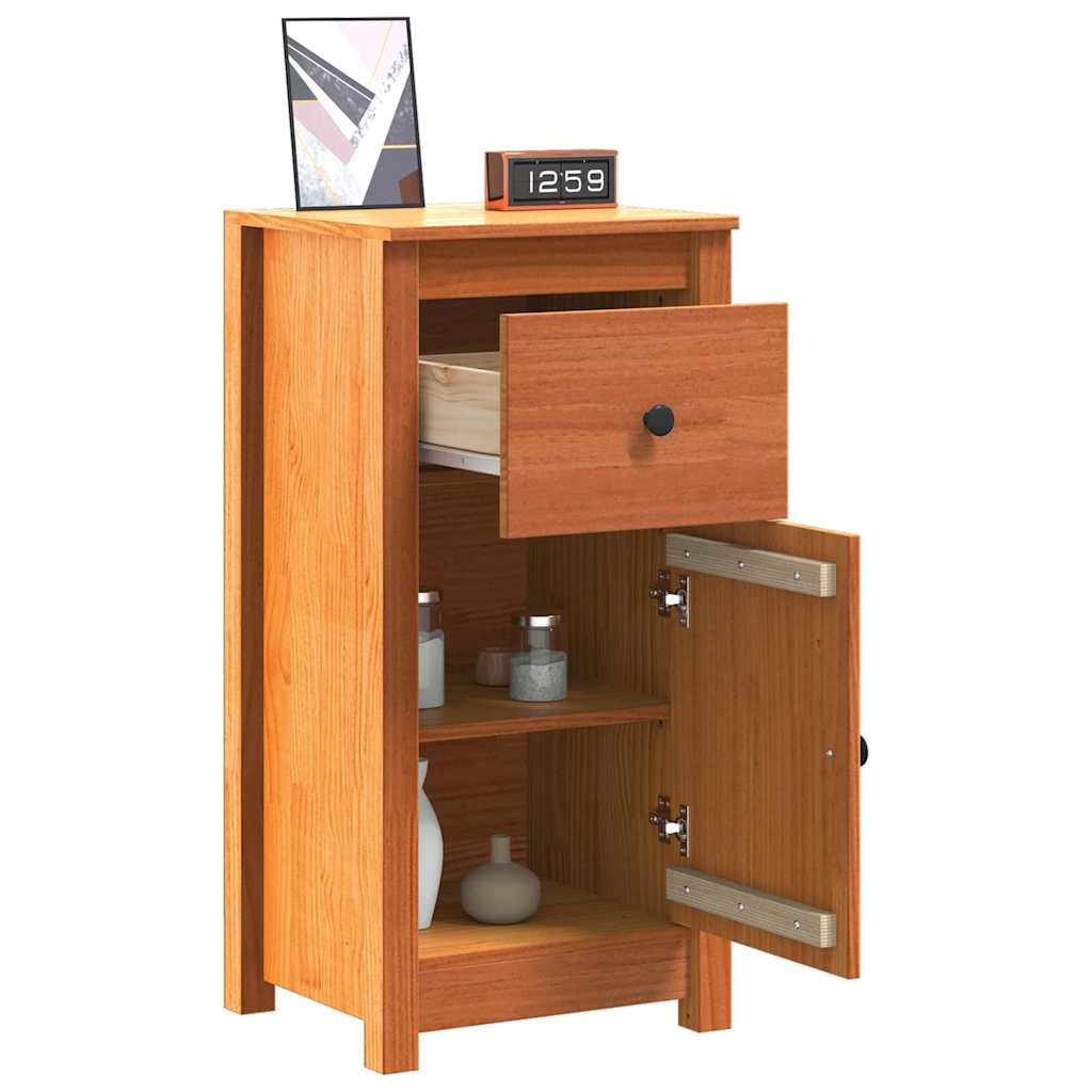Shoe cabinet Waxed brown 39 x 34.5 x 80 cm Solid pine wood