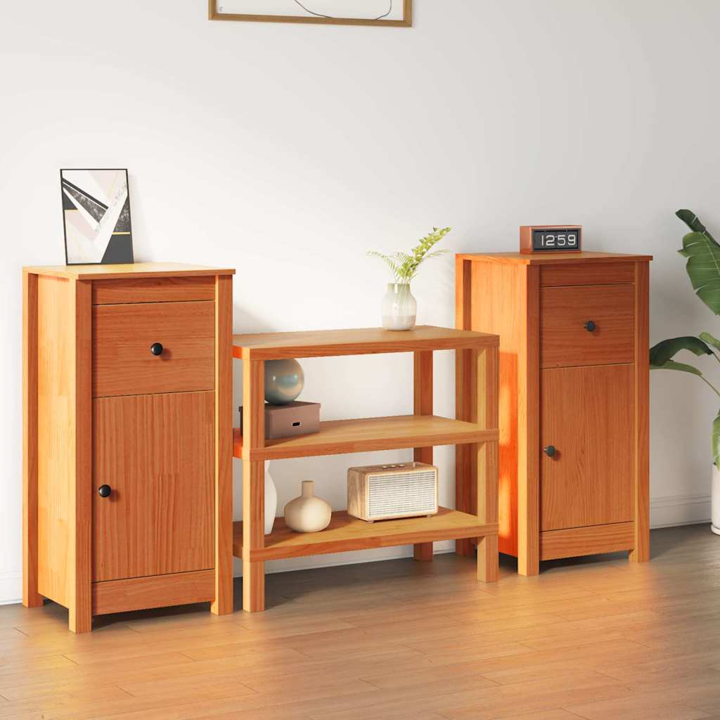 Kabalas su stalčių 2 pcs Vaško ruda 39 x 34,5 x 80 cm