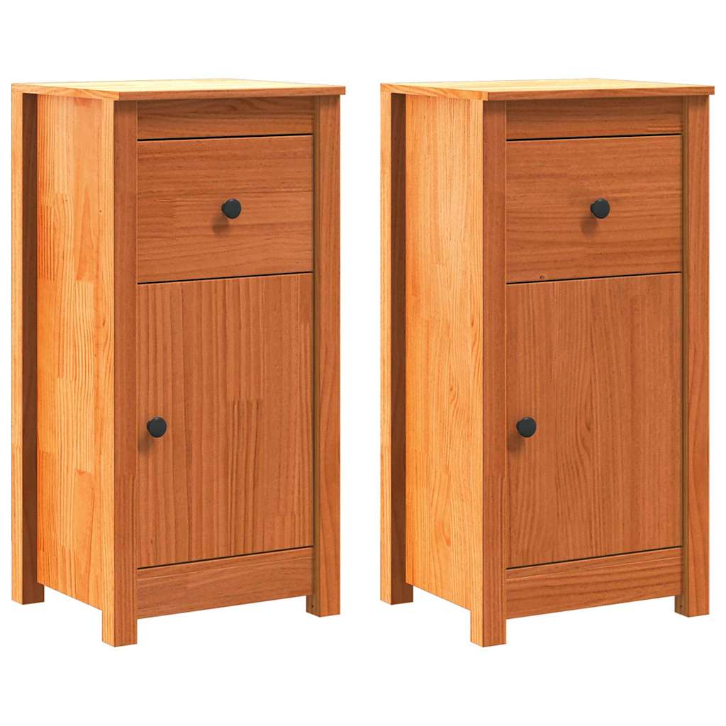 Kabalas su stalčių 2 pcs Vaško ruda 39 x 34,5 x 80 cm