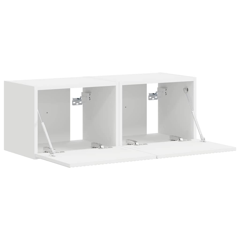 TV sieninė spintelė 2 pcs Balta 39 x 31 x 29,5 cm