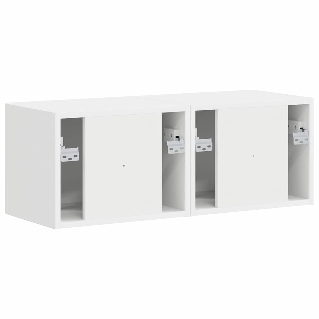 TV sieninė spintelė 2 pcs Balta 39 x 31 x 29,5 cm