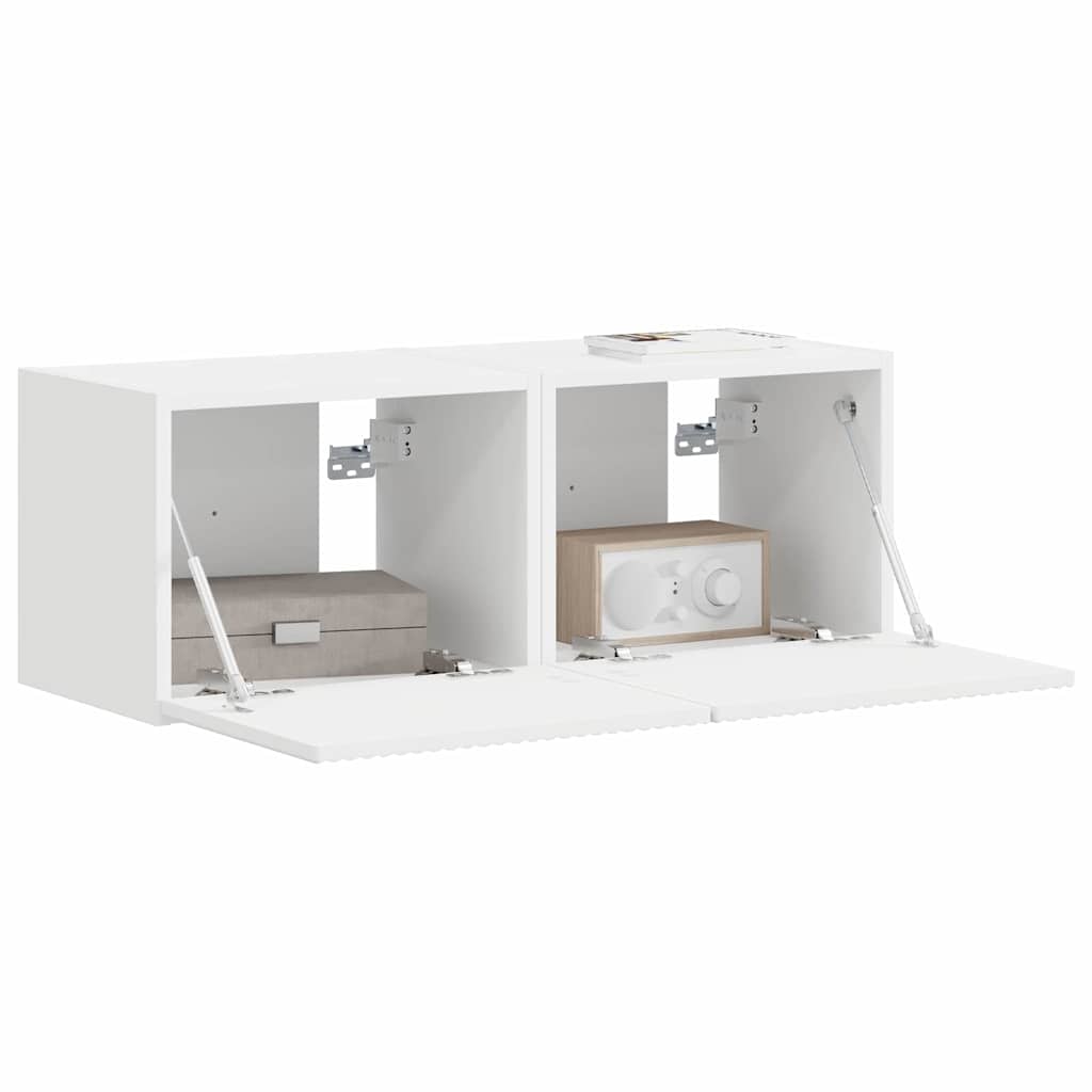 TV sieninė spintelė 2 pcs Balta 39 x 31 x 29,5 cm