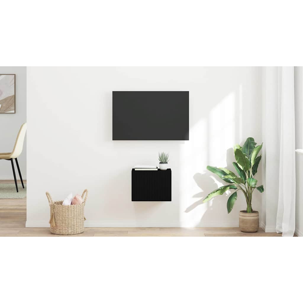 TV sieninė spintelė Juoda 39 x 31 x 29,5 cm Apdirbta mediena
