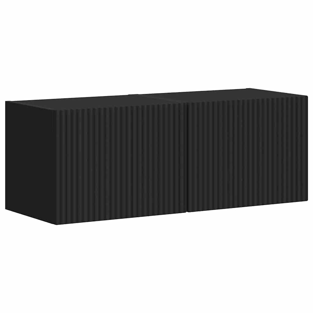 TV sieninė spintelė 2 pcs Juoda 39 x 31 x 29,5 cm