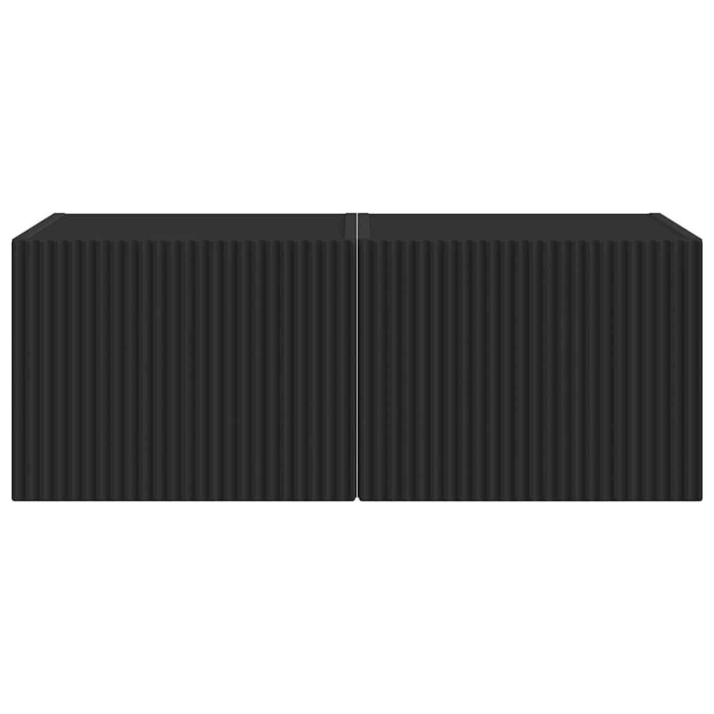 TV sieninė spintelė 2 pcs Juoda 39 x 31 x 29,5 cm