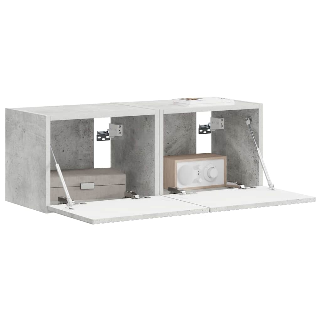 TV sieninė spintelė 2 pcs Betoninė 39 x 31 x 29,5 cm