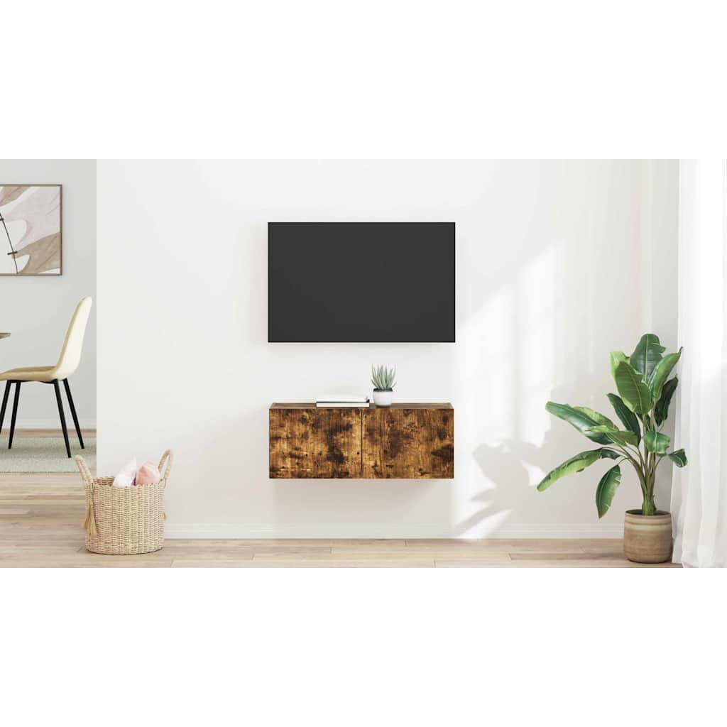 TV sieninė spintelė 2 pcs Rūkyta ąžuolas 39 x 31 x 29,5 cm