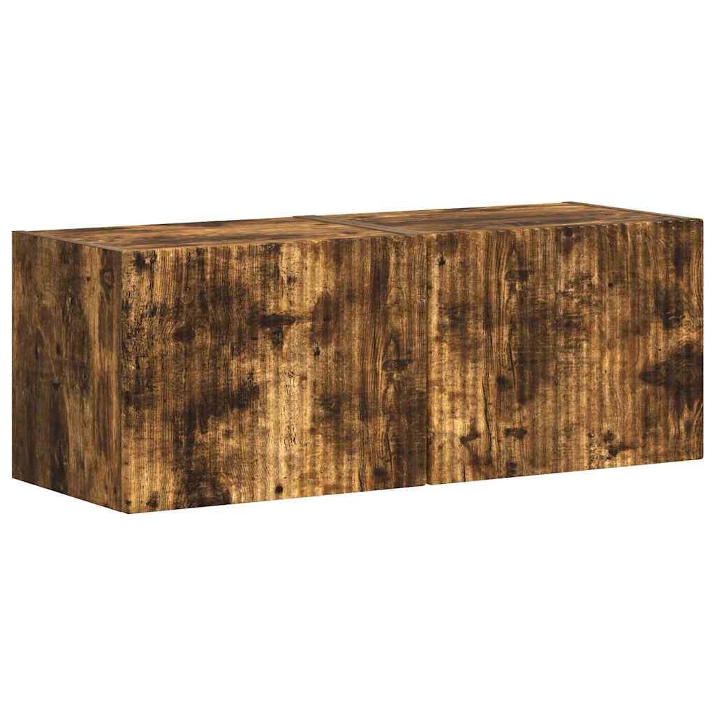 TV sieninė spintelė 2 pcs Rūkyta ąžuolas 39 x 31 x 29,5 cm