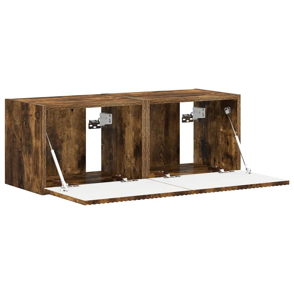 TV sieninė spintelė 2 pcs Rūkyta ąžuolas 39 x 31 x 29,5 cm
