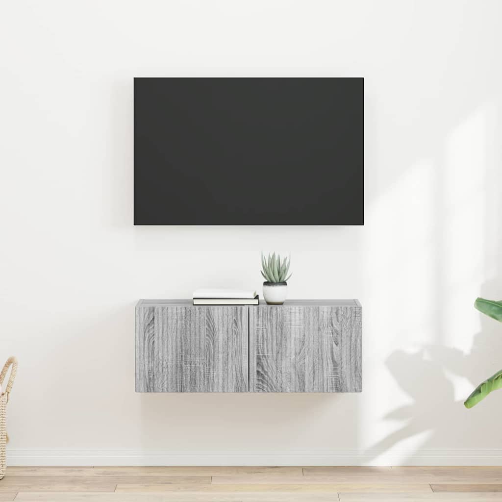 TV sieninė spintelė 2 pcs Pilkas Sonoma 39 x 31 x 29,5 cm