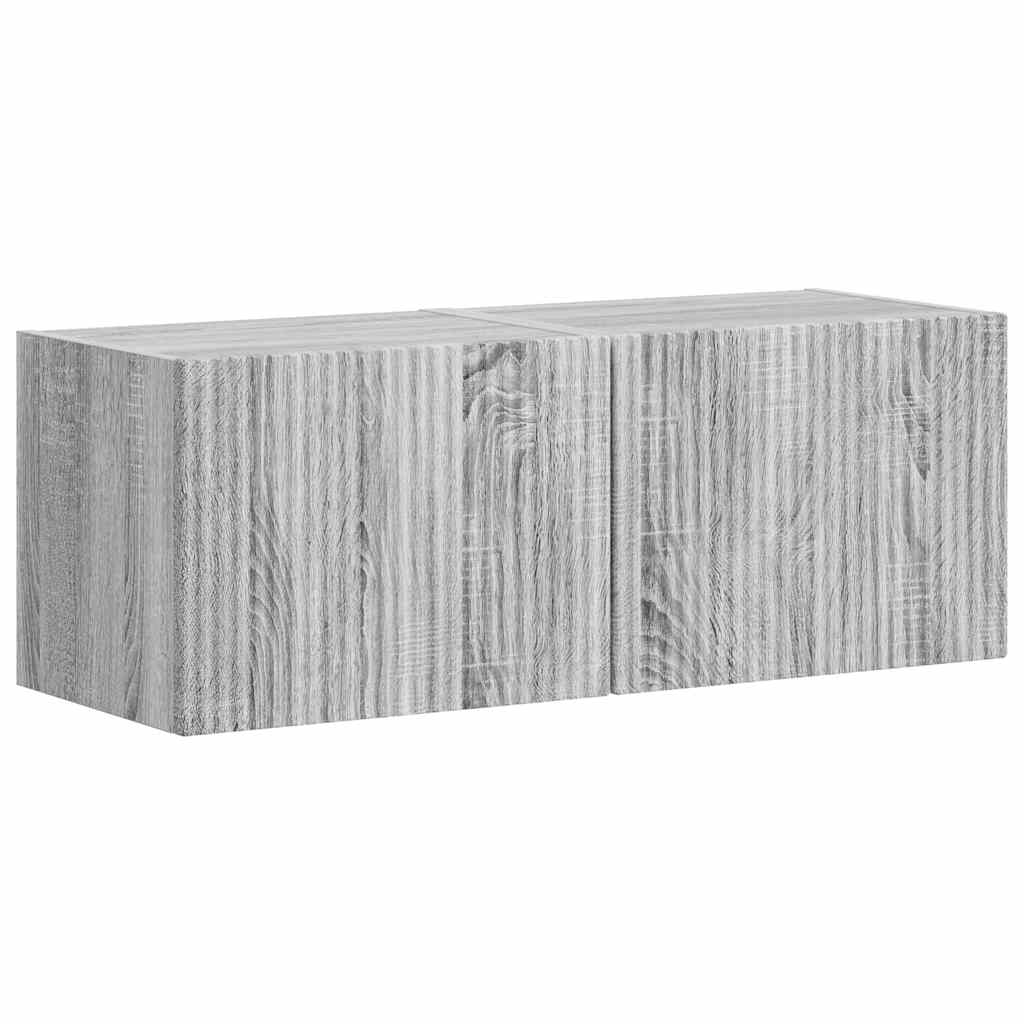 TV sieninė spintelė 2 pcs Pilkas Sonoma 39 x 31 x 29,5 cm