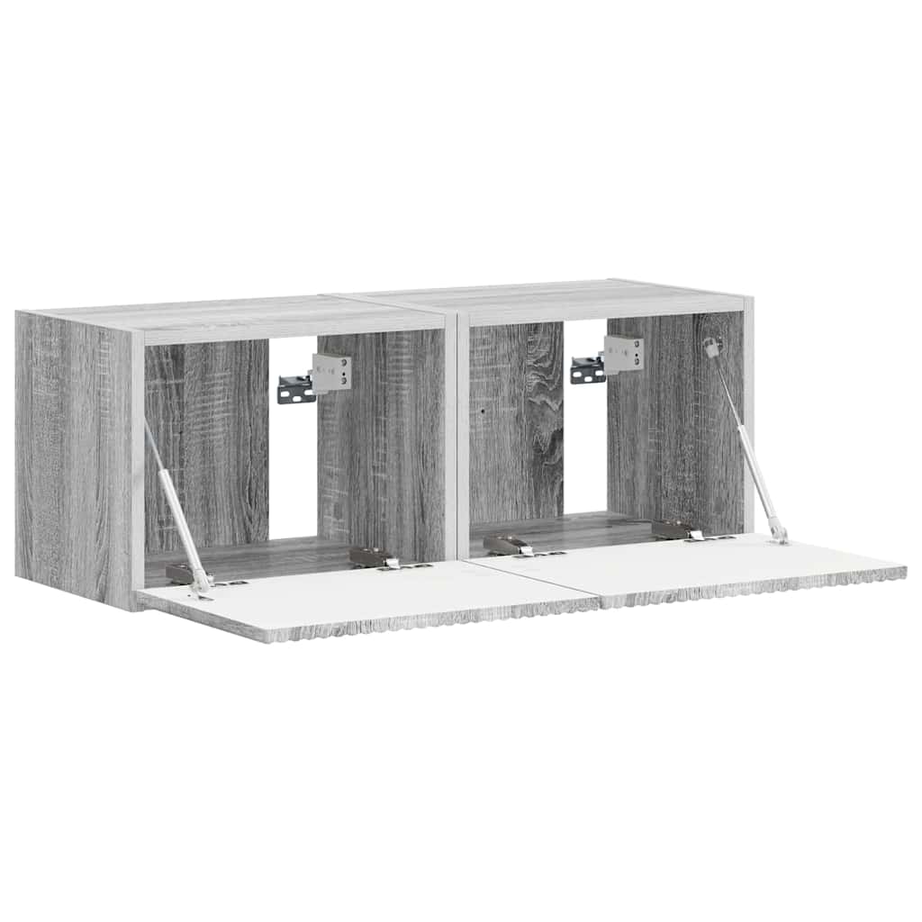 TV sieninė spintelė 2 pcs Pilkas Sonoma 39 x 31 x 29,5 cm