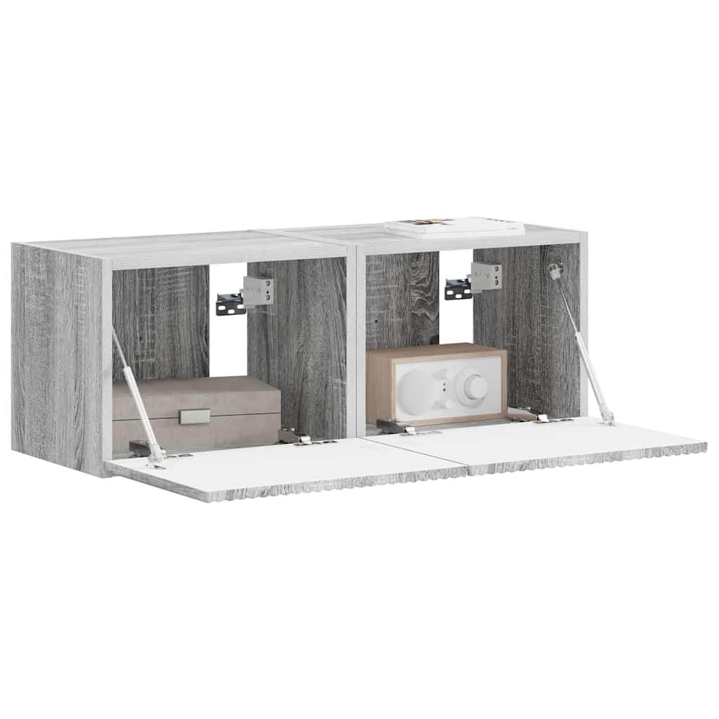 TV sieninė spintelė 2 pcs Pilkas Sonoma 39 x 31 x 29,5 cm