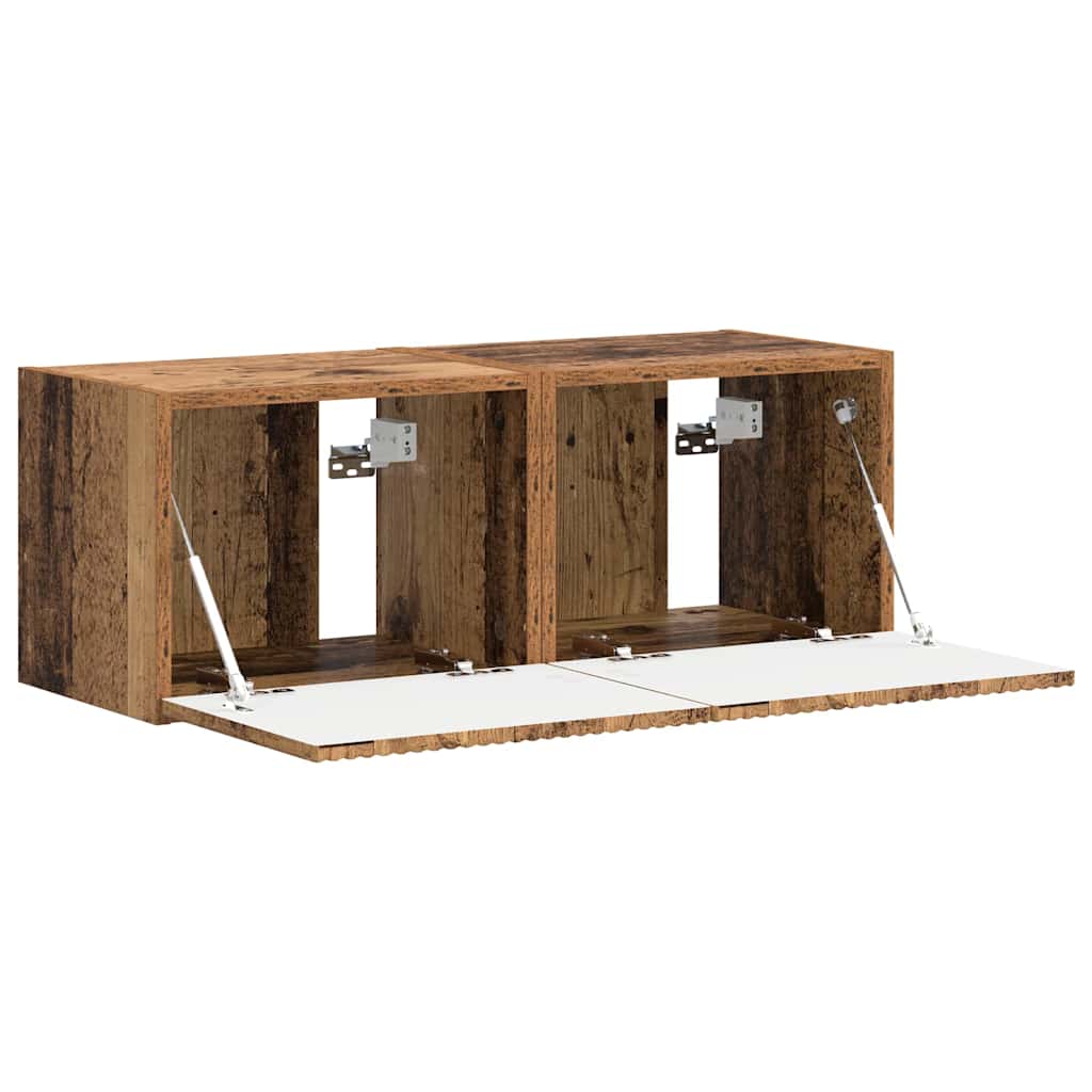TV sieninė spintelė 2 pcs Senovinis medis 39 x 31 x 29,5 cm