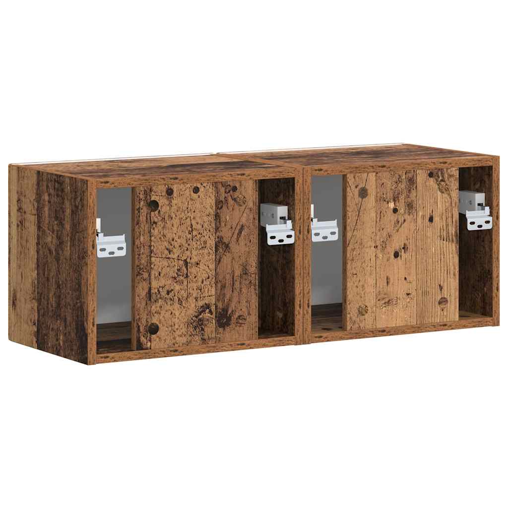 TV sieninė spintelė 2 pcs Senovinis medis 39 x 31 x 29,5 cm