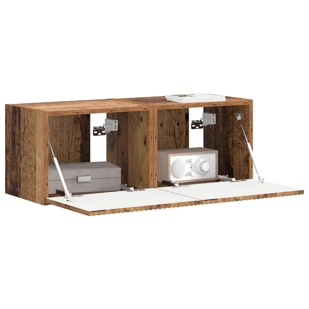 TV sieninė spintelė 2 pcs Senovinis medis 39 x 31 x 29,5 cm