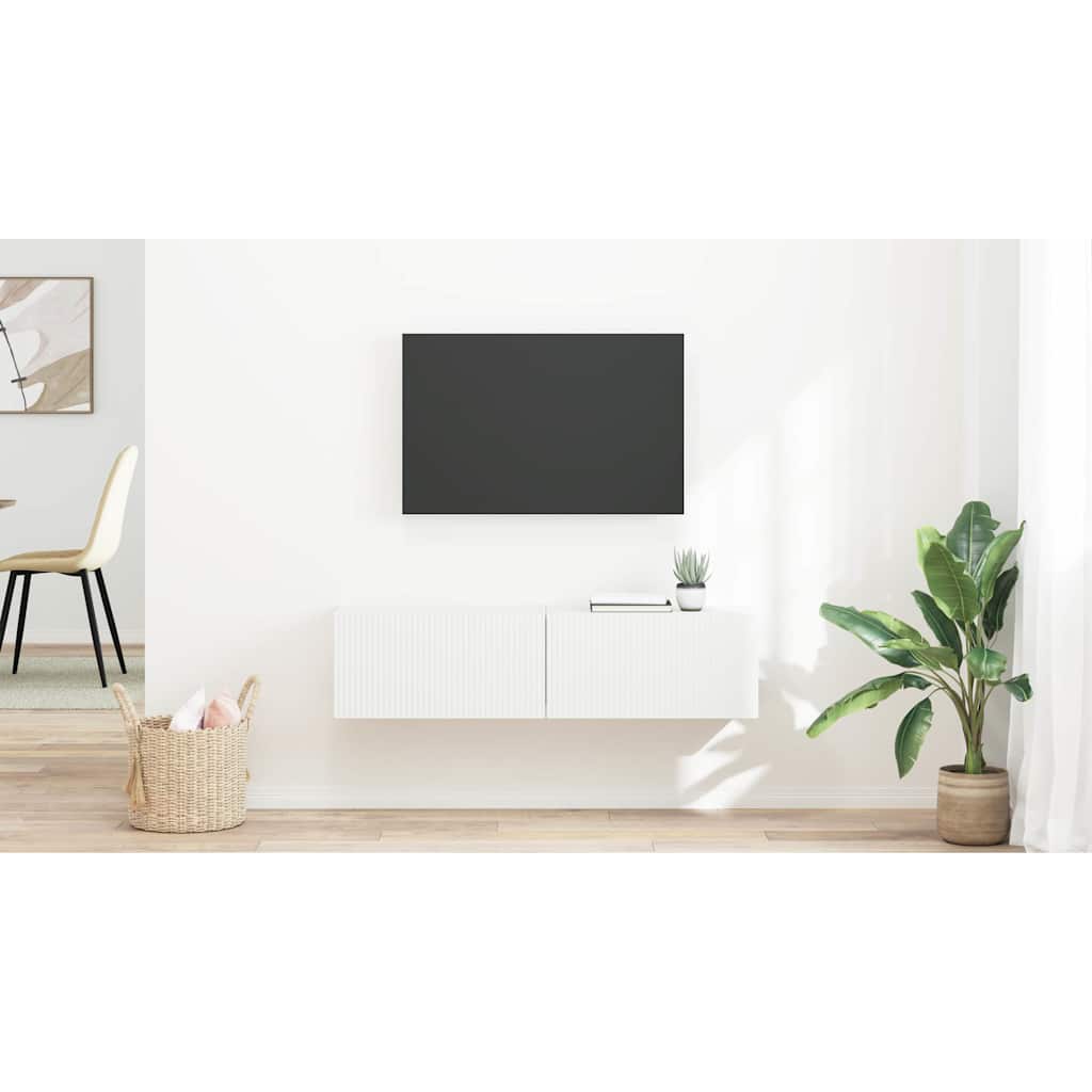 TV sieninė spintelė 2 pcs Balta 60 x 31 x 29,5 cm