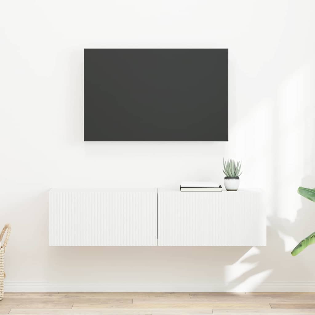 TV sieninė spintelė 2 pcs Balta 60 x 31 x 29,5 cm