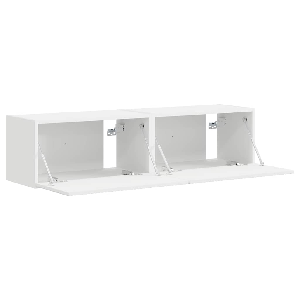 TV sieninė spintelė 2 pcs Balta 60 x 31 x 29,5 cm