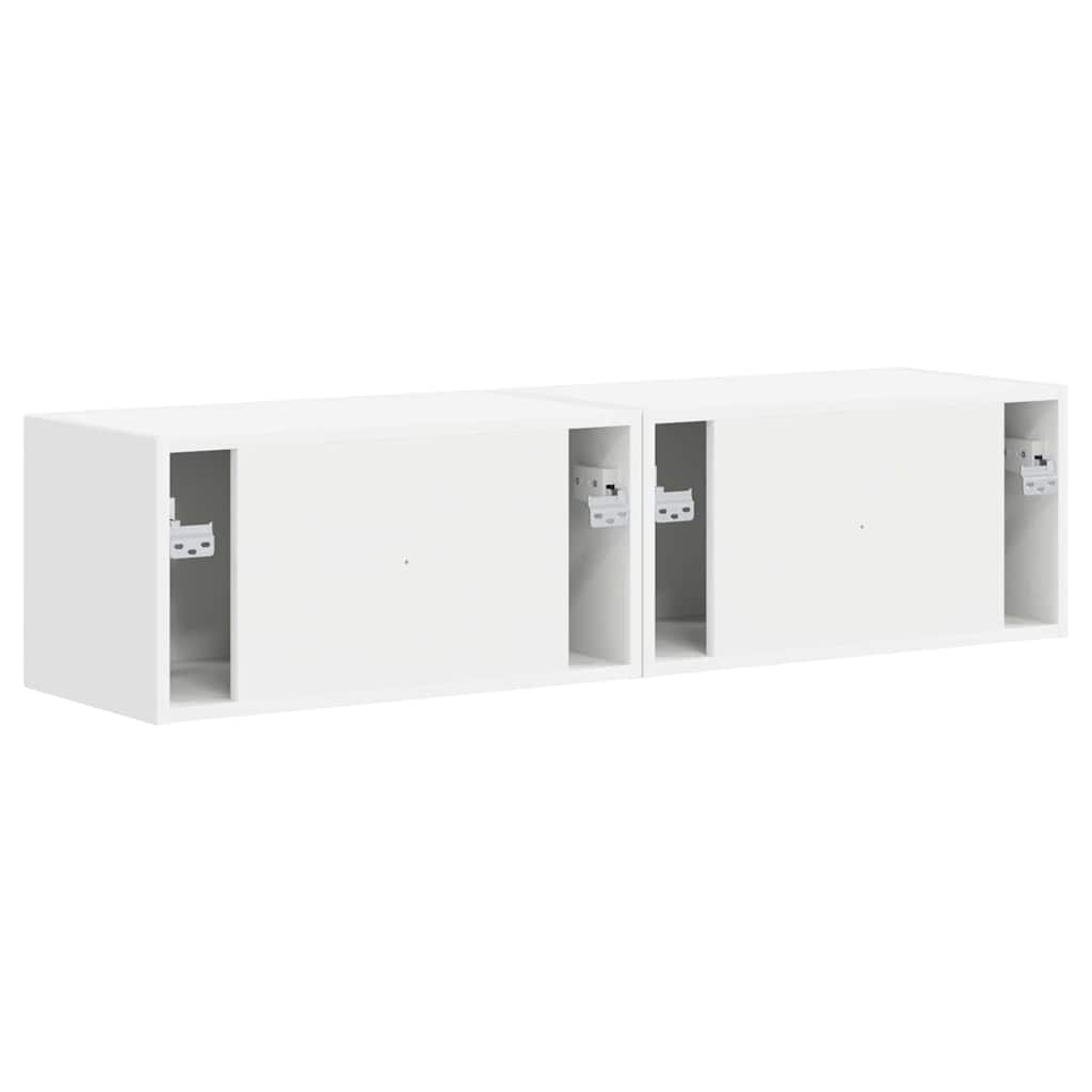 TV sieninė spintelė 2 pcs Balta 60 x 31 x 29,5 cm