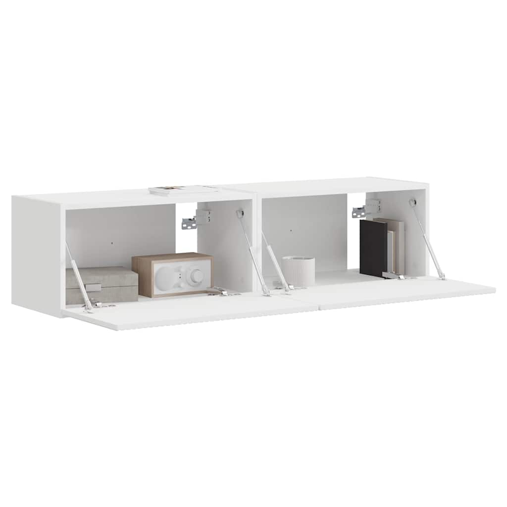 TV sieninė spintelė 2 pcs Balta 60 x 31 x 29,5 cm