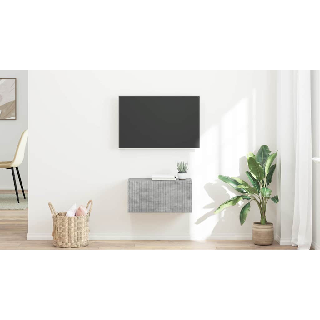 TV sieninė spintelė Betoninė 60 x 31 x 29,5 cm Apdirbta mediena