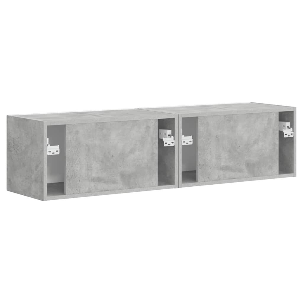 TV sieninė spintelė 2 pcs Betoninė 60 x 31 x 29,5 cm