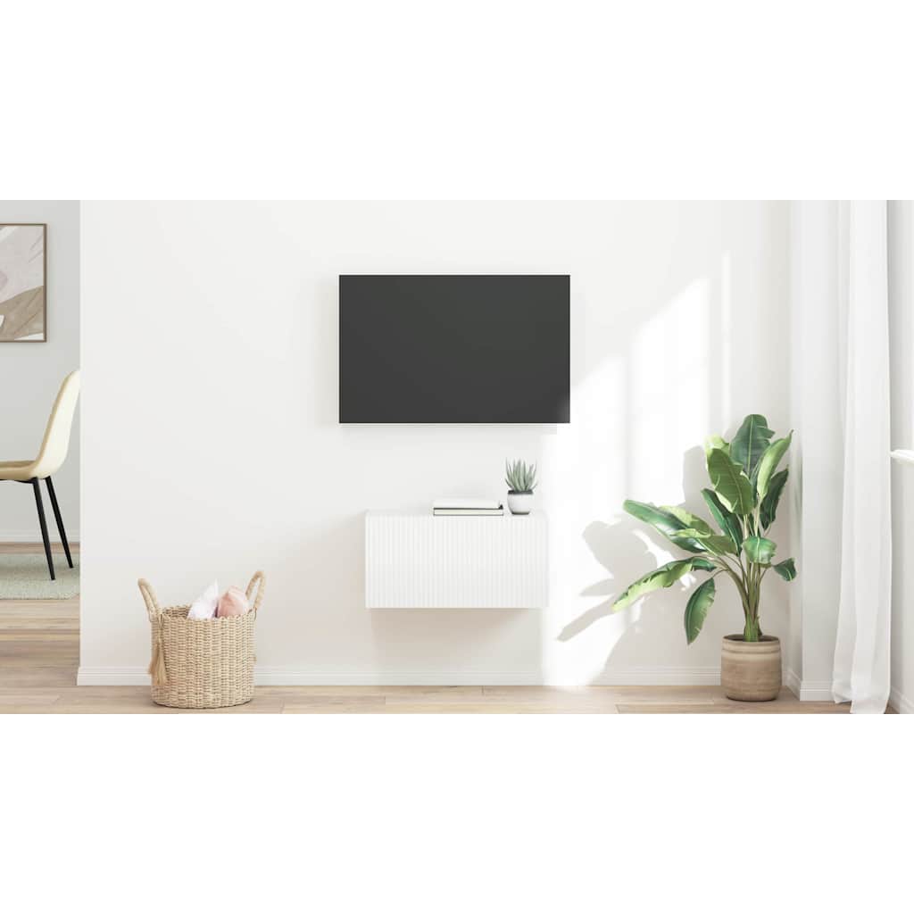 TV sieninė spintelė Blizgus baltas 60 x 31 x 29,5 cm
