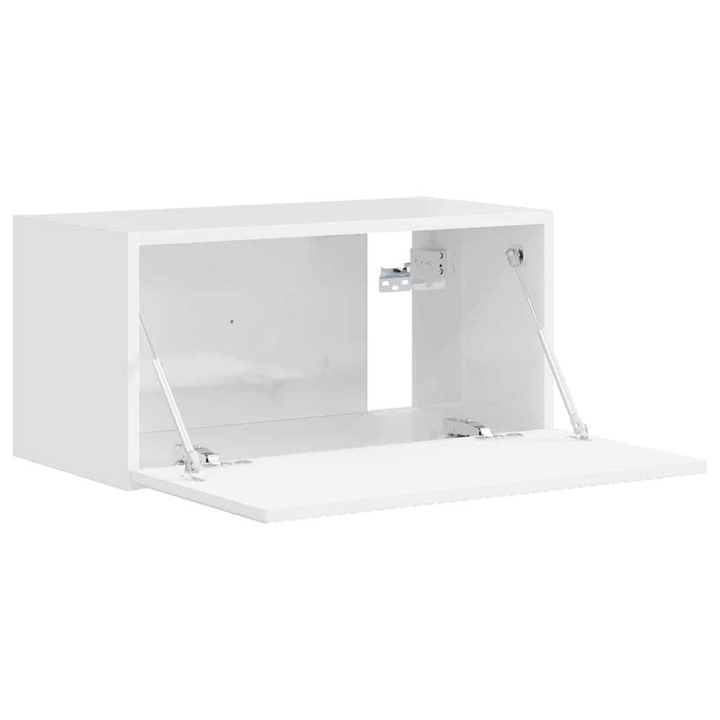TV sieninė spintelė Blizgus baltas 60 x 31 x 29,5 cm