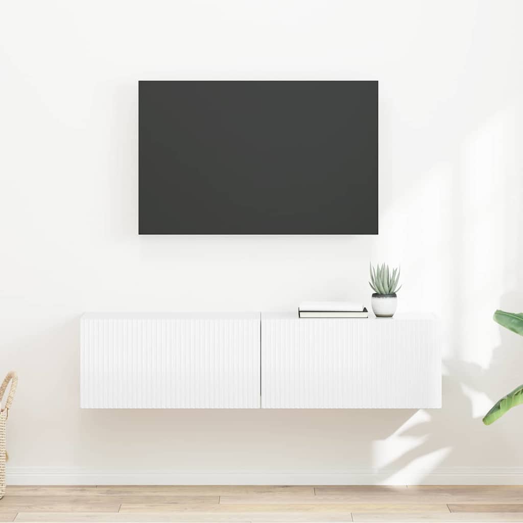 TV sienas skapis 2 gab. Spīdīgi balts 60 x 31 x 29,5 cm